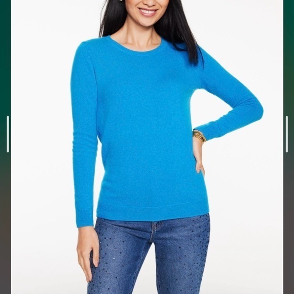 Talbots Sweaters - Talbots CASHMERE CREWNECK SWEATER in 
POND BLUE Size LP